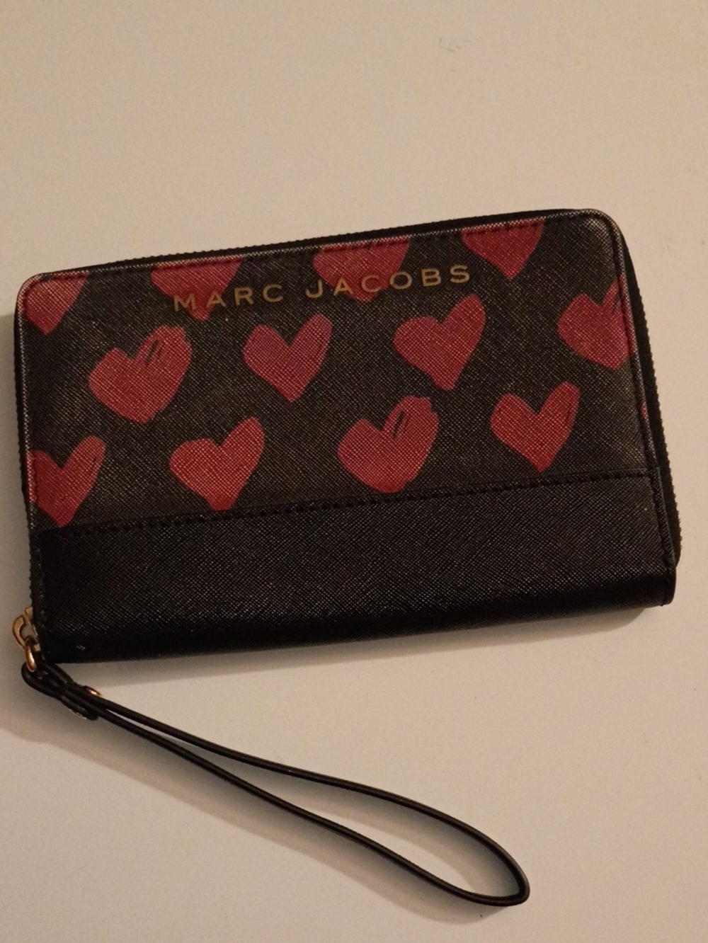 Marc Jacob's Black And Red Heart Wallet